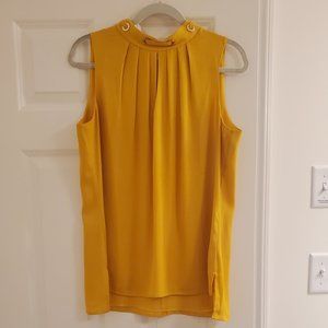 WHBM women sleeveless keyhole gold top